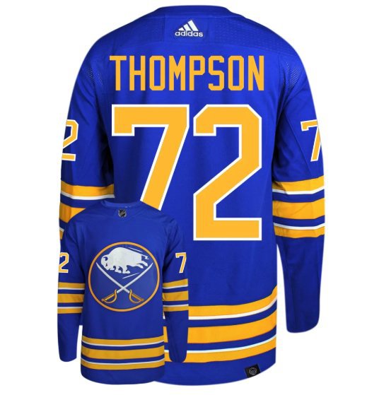 Men's Buffalo Sabres #72 Tage Thompson Blue Stitched Hockey Jersey