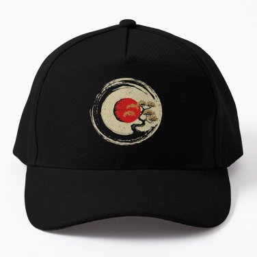 Bonsai Tree Japanese Zen Buddhist Enso Circle Baseball Cap Casquette Hat Sun Hats Caps