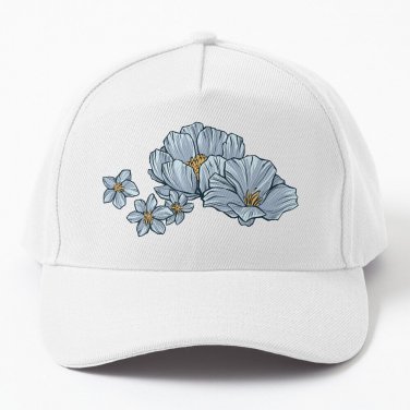 Blue Flower Petal Pattern Baseball Cap Casquette Cosplay Sun Hats Cap