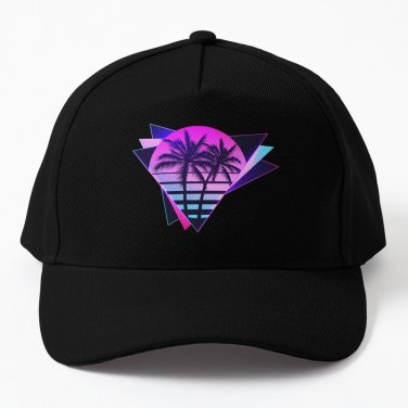 80s Retro Miami Neon Vaporwave Aesthetic Sunset Baseball Cap Casquette Ball Cap Hat Hat