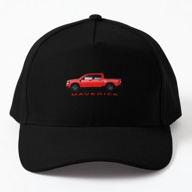 2022 Ford Maverick Truck Red Baseball Cap Hat Black Snapback Hip Hop Printed Sun