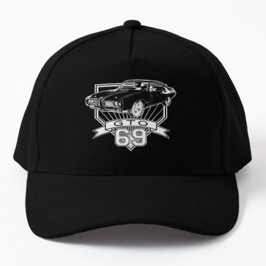 1969 Gto Baseball Cap Hat Czapka Black Printed Hip Hop Casquette