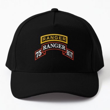 75Th Ranger Regiment With Ranger Tab Baseball Cap Hat Black Casquette Mens Hip Hop