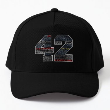 42 The Answer To Life The Universe And E Baseball Cap Hat Casquette Black Snapback