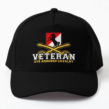 11Th Armored Cavalry Veteran Baseball Cap Hat Printed Black Casquette