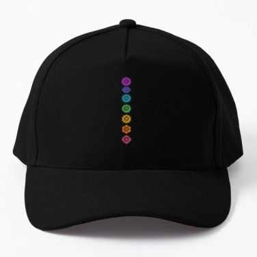 7 Chakras Cosmic Energy Centers Baseball Cap Hat Black Casquette Snapback Women