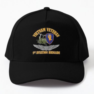 1St Aviation Uh 1 Gunship Pilot Wings Baseball Cap Hat Hip Hop Snapback Black Czapka