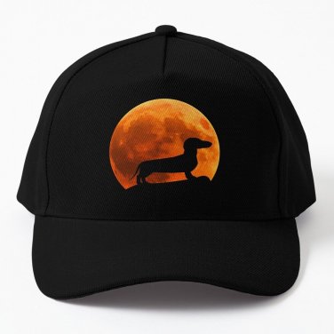 Dachshund Dog Silhouette Moon Gift Baseball Cap Casquette Christmas Hats Golf Hathat