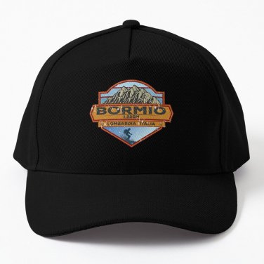 Bormio Italy Italia Ski Skiing Italian Aples Sticker T-Shirt Baseball Cap Casquette Cap Black Hats