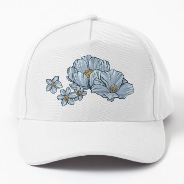 Blue Flower Petal Pattern Baseball Cap Casquette Cosplay Sun Hats Cap