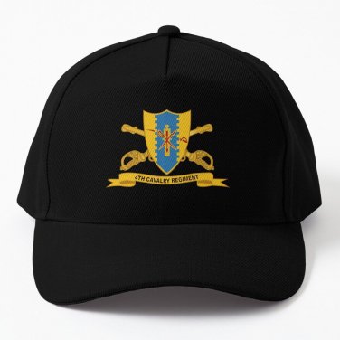 Army - 4th Cavalry Regiment w Br - Ribbon Baseball Cap Hat Casquette Snapback