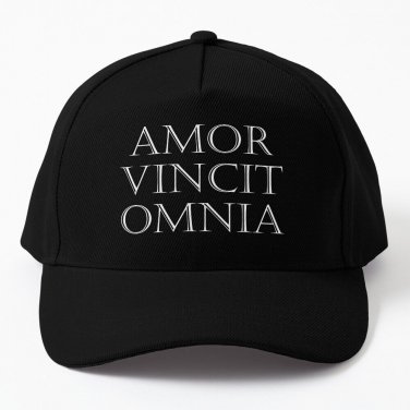 Amor Vincit Omnia Love Conquers All Latin Phrase Isan Creative Designs Cap Casquette Hat Cap