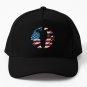 American Flag Saluting Soldier Round Grunge, Proud Soldier Cap Unisex Hat