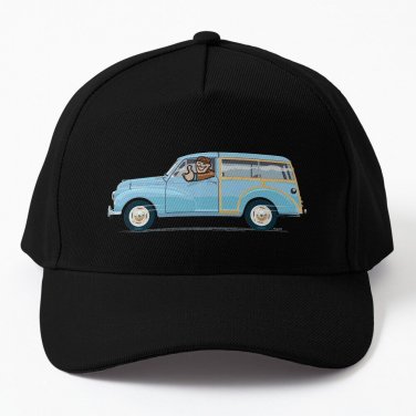 Bermuda Blue Morris Minor Traveller (left hand drive) Baseball Cap Hat Casquette Snapback
