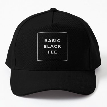 Basic Black Tee Minimalist Baseball Cap Unisex Hat Casquette Snapback