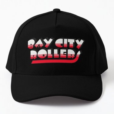 Bay City Rollers Baseball Cap Hat Snapback Casquette Printed Czapka Black