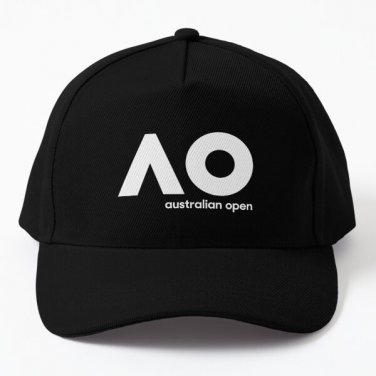 Australian Open Ao Baseball Cap Hat Black Czapka Snapback Printed