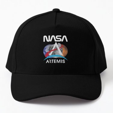 Artemis Earth Moon Mars Space Exploratio Baseball Cap Hat Casquette Black Snapback