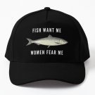 Fish Want Me Fear White Text Baseball Cap Casquette Snapback Cap Beach Hat Cap