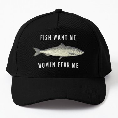 Fish Want Me Fear White Text Baseball Cap Casquette Snapback Cap Beach Hat Cap