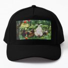 Chickens At The Creek Baseball Cap Hat Czapka Printed Black Snapback