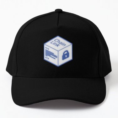 Chainlink Cube White Link Crypto Gift Baseball Cap Casquette Hat Mens Women Black Snapback