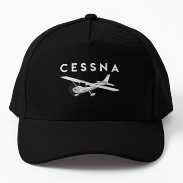 Cessna Baseball Cap Hat Czapka Printed Black Snapback Fish
