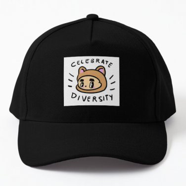 Celebrate Diversity Bear Baseball Cap Hat Hip Hop Printed Black Snapback Casquette