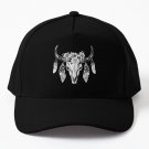 Cow Skull and Crown leaves and butterflies Baseball Cap Hat Casquette Snapback