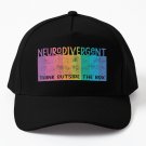 Colorful Neurodivergent Rainbow Design Baseball Cap Unisex Hat Casquette Snapback
