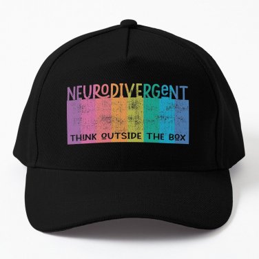 Colorful Neurodivergent Rainbow Design Baseball Cap Unisex Hat Casquette Snapback