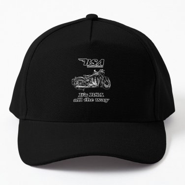 BSA Motorcycle Retro Design Black and White Baseball Cap Hat Casquette Snapback
