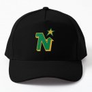 Defunct Hockey Team Minnesota North Star Baseball Cap Hat Black Printed