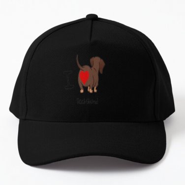 Dachshund Baseball Cap Hat Black Czapka Snapback Hip Hop Casquette Printed