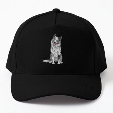 Cute Blue Merle Border Collie Dog Baseball Cap Hat Casquette Snapback Mens