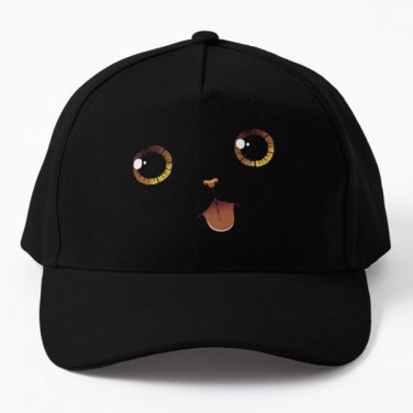 Cute Black Cat Minimalist Tongue By Tobe Baseball Cap Hat Printed Snapback Czapka