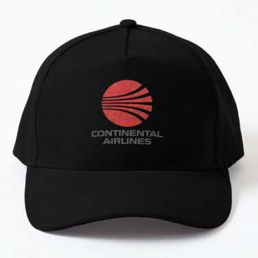 Continental Airlines Vintage Aviation Baseball Cap Hat Hip Hop Black Snapback Printed