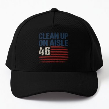 Clean Up On Aisle 46 Anti Biden Baseball Cap Hat Casquette Black Hip Hop