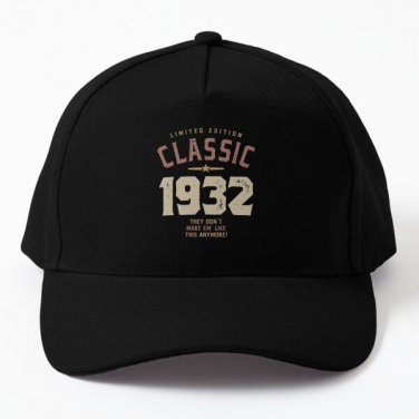 Classic 1932 90Th Birthday Retro Vinta Baseball Cap Hat Printed Casquette
