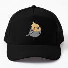Chubby Cockatiel Baseball Cap Hat Casquette Black Printed