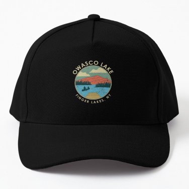 Finger Lakes NY New York Owasco Lake graphic Baseball Cap Hat Casquette Snapback