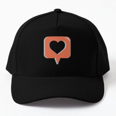 Fic Clique Heart Baseball Cap Hat Printed Czapka Black Hip Hop Casquette
