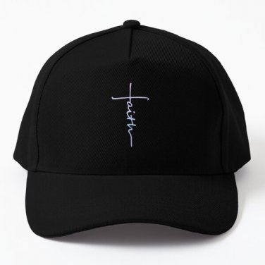 Faith Cross Pastel Purple Baseball Cap Hat Printed Casquette Black