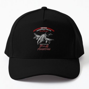 F4 Phantom Never Underestimate An Old Ma Baseball Cap Hat Czapka Black Sport