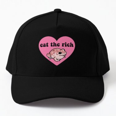 Eat The Rich Frog Baseball Cap Hat Black Casquette Snapback Czapka Fish