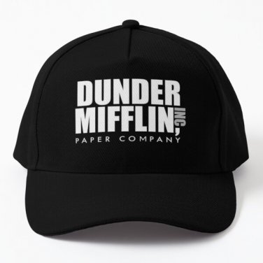 Dunder Mifflin Baseball Cap Hat Hip Hop Casquette Black Snapback Printed