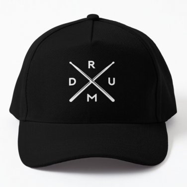 Drumsticks Drummer Baseball Cap Hat Snapback Black Czapka Hip Hop Sun