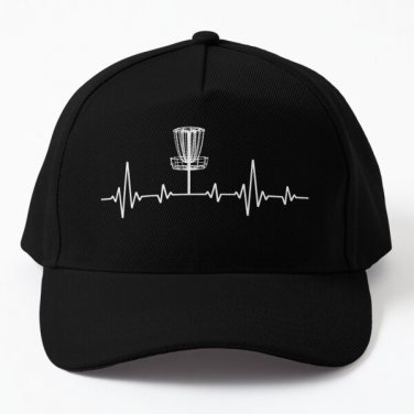 Disc Golf Heartbeat Baseball Cap Hat Snapback Casquette Women Black Mens