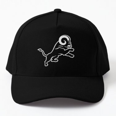 Detroit Rams Baseball Cap Hat Black Snapback Hip Hop Czapka Printed
