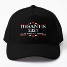 Desantis 2024 Make America Florida Baseball Cap Hat Printed Hip Hop Casquette Black